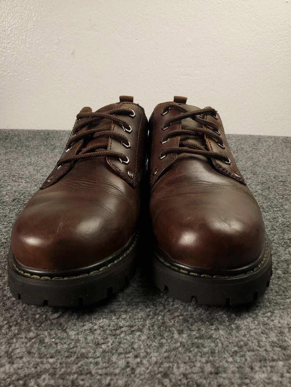 Skechers Tom Cats Oxford Shoes Size 9 Leather Lug Sole Dark Brown Y2K Vintage